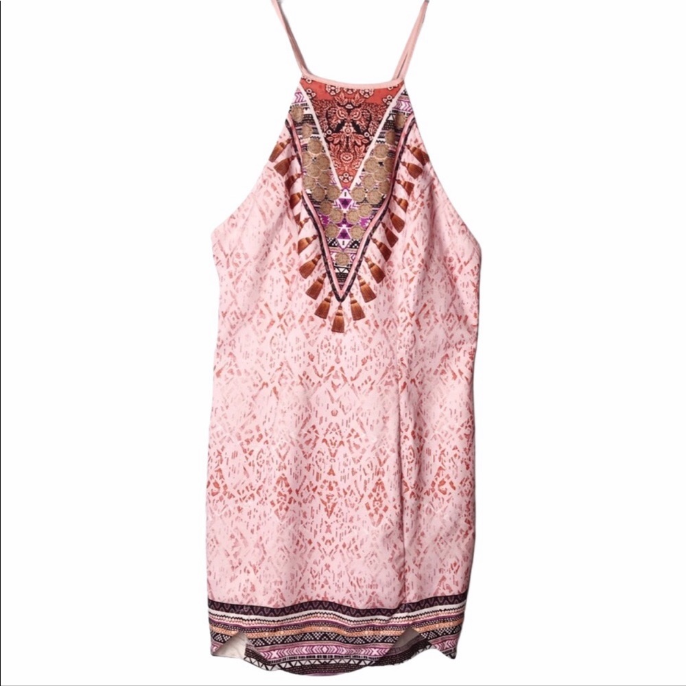 Cross back Morning Mist Aztec Pink dress